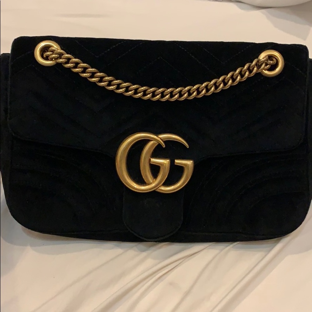 Gucci Medium GG Marmont 2.0 Velvet Shoulder Bag